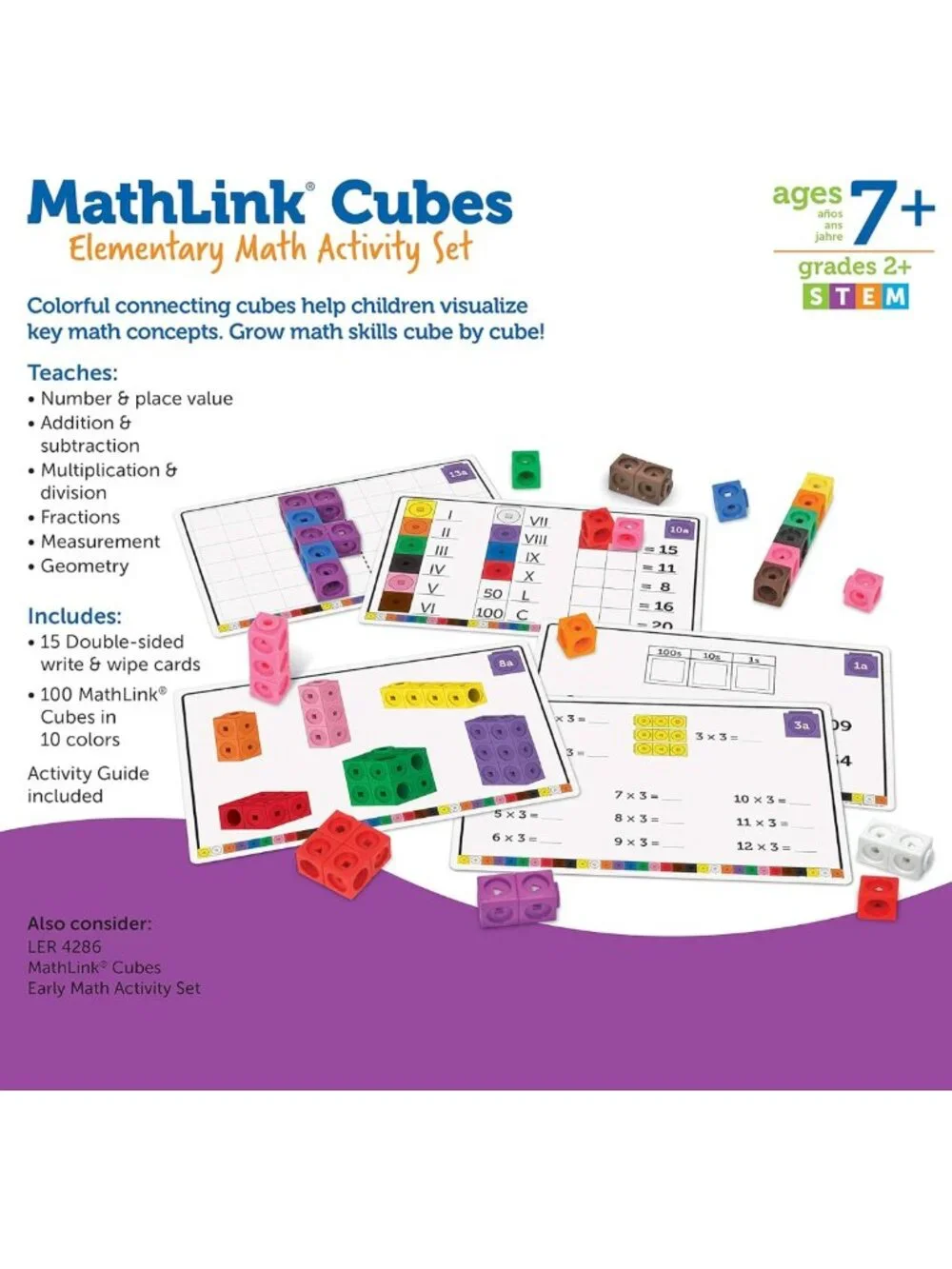 MathLink Cubes Activity Set - Educational Math Manipulatives for 1st Grade